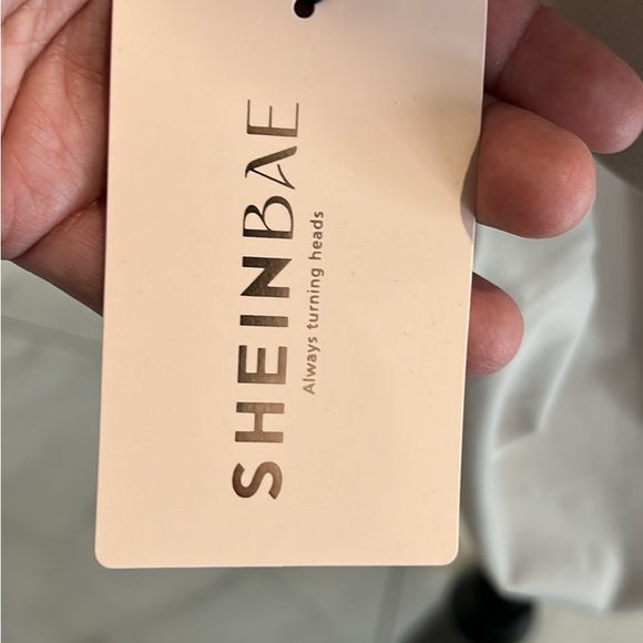 SHEIN Cream Ruched Sheath Midi Dress off the shoulder Cocktail - Picture 4 of 4